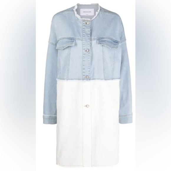 Fabian’s Filippi Light Blue White Denim Jacket ITL Size 40 - Picture 1 of 3